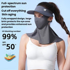 WEST BIKING 3 In 1 UV-Protective Cooling Mesh Breathable Detachable Sun Hat Face Mask Neck Scarf, One Size