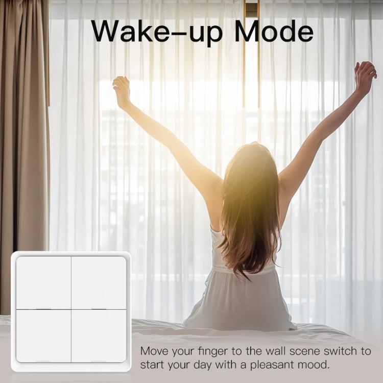 Graffiti Smart Home Wireless Scene Switch APP Timer 4-Button Adhesive Smart Switch, 4-Buttons