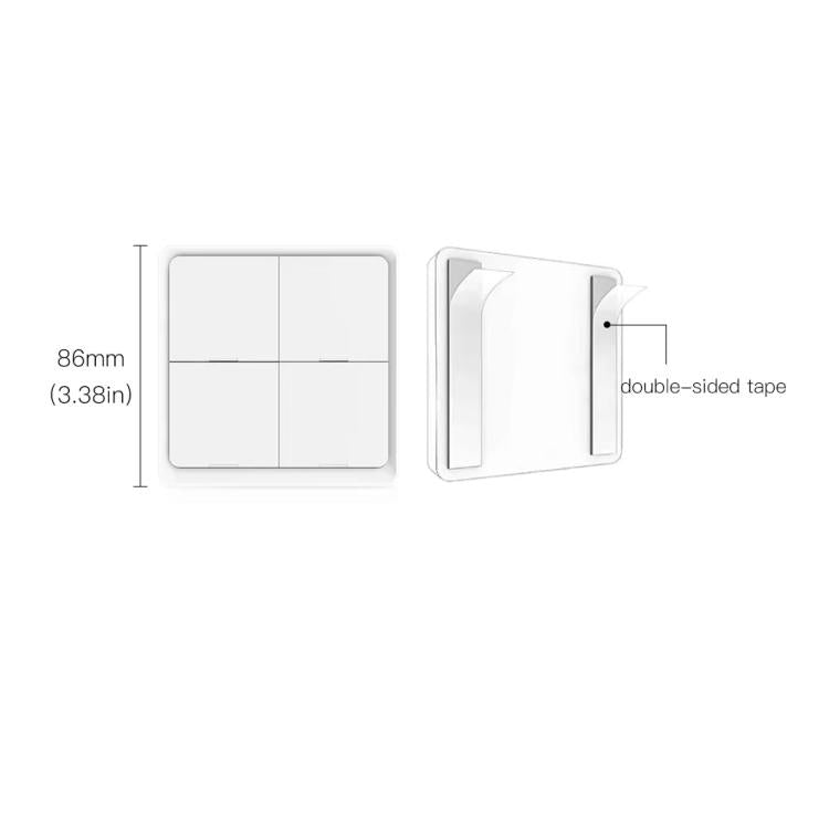 Graffiti Smart Home Wireless Scene Switch APP Timer 4-Button Adhesive Smart Switch, 4-Buttons