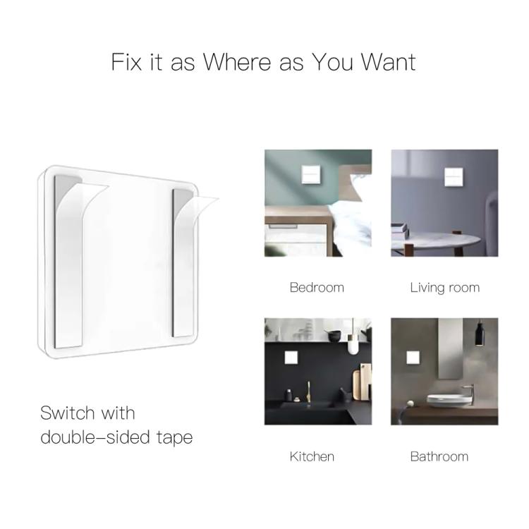 Graffiti Smart Home Wireless Scene Switch APP Timer 4-Button Adhesive Smart Switch, 4-Buttons