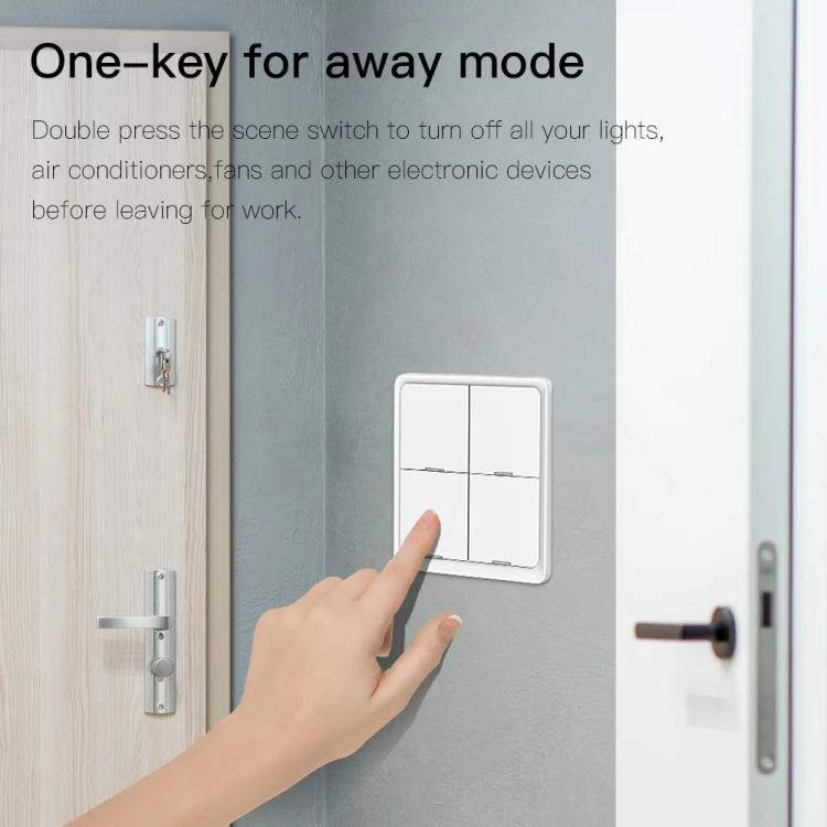 Graffiti Smart Home Wireless Scene Switch APP Timer 4-Button Adhesive Smart Switch, 4-Buttons