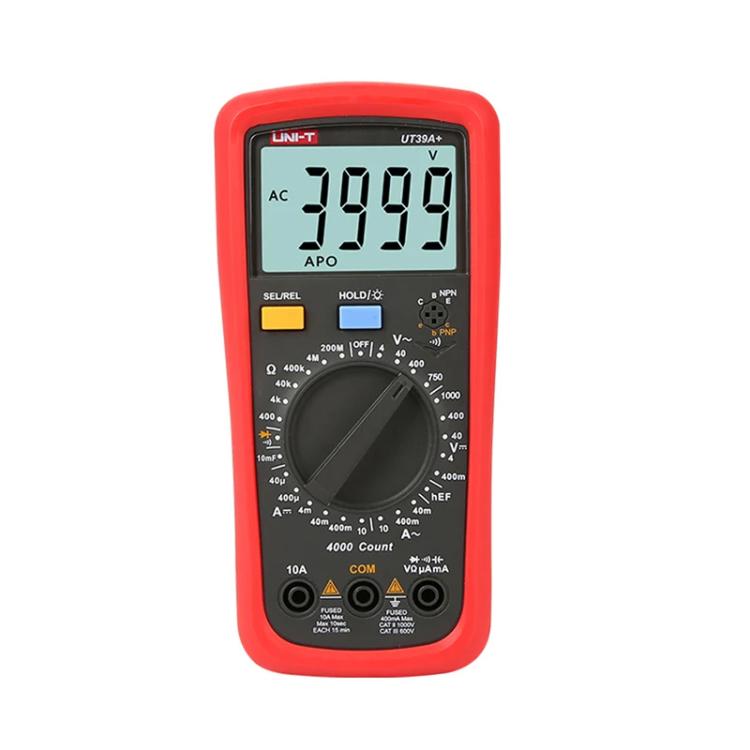Digital Multimeter 1000V DC/750V AC Voltage, 10A Current Tester, UNI-T UT39A+, UNI-T UT39C+