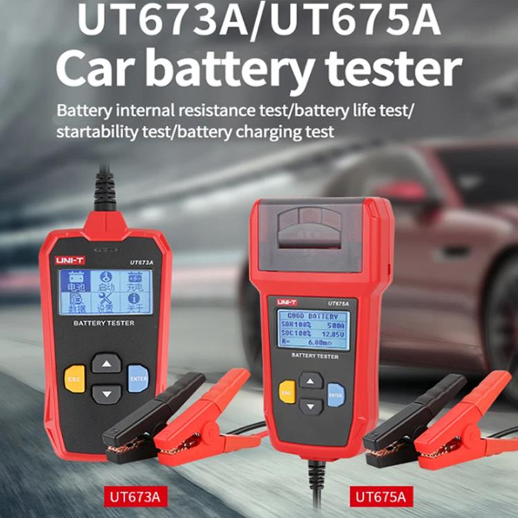 Car Battery Tester For AGM/GEL/EFB & Standard Batteries 3-250Ah Capacity Analyzer, UNI-T UT673A, UNI-T UT675A Printing Support