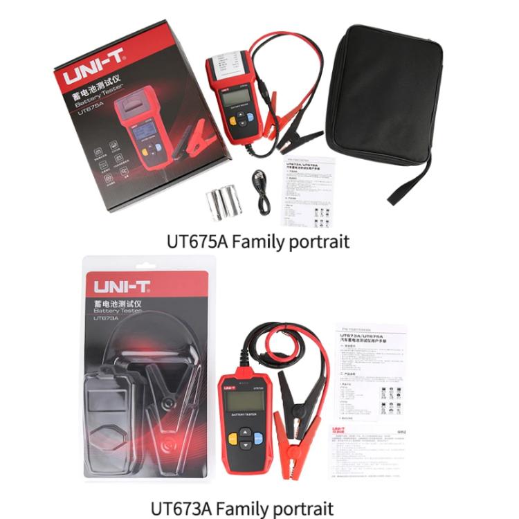 Car Battery Tester For AGM/GEL/EFB & Standard Batteries 3-250Ah Capacity Analyzer, UNI-T UT673A, UNI-T UT675A Printing Support