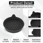 4pcs Anti-squeak Anti-slip Car Coaster With Handle