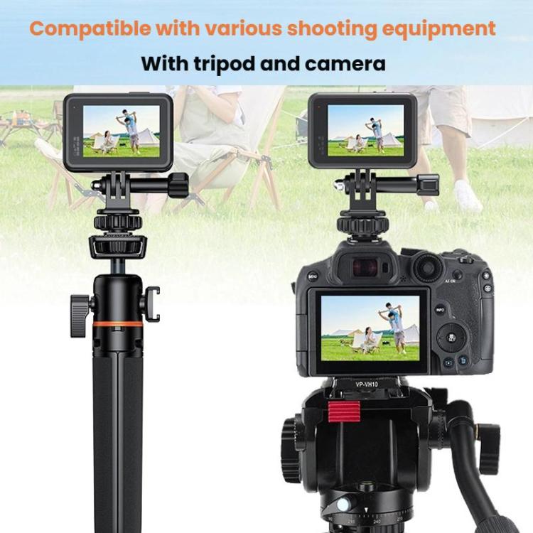 VRIG AC24 1/4 Cold Shoe Mount to Action Camera Adapter Cold Shoe Base F External Camera Tripod
