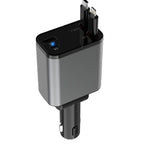 PD30W Car Charger With Retractable Cable, TYPE-C+8 Pin, TYPE-C+TYPE-C, 8 Pin+8 Pin