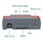 5300ACT 5 Inch HD Surveillance Tester Analog/Coaxial AHD/TVI/CVI Supports 8MP Engineering Tool, US Plug, EU Plug, UK Plug, AU Plug