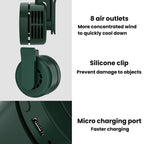 F10 3 Speed Clip-On Quiet Fan USB Mini Desktop Handheld Fan