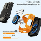 Rechargeable Waist-Mounted Clip Fan With 3-Speed Settings & LED Flashlight Hands-Free Cooling For Construction, Outdoor Work, Hiking, F49 Orange, F49 Green