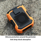 Rechargeable Waist-Mounted Clip Fan With 3-Speed Settings & LED Flashlight Hands-Free Cooling For Construction, Outdoor Work, Hiking, F49 Orange, F49 Green