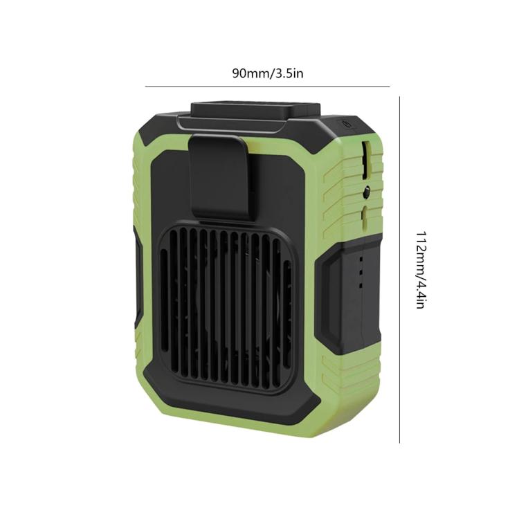 Rechargeable Waist-Mounted Clip Fan With 3-Speed Settings & LED Flashlight Hands-Free Cooling For Construction, Outdoor Work, Hiking, F49 Orange, F49 Green