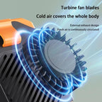 F31 Rechargeable Waist-Mounted Clip Fan With 5-Speed Adjustable Airflow, Stand & Flashlight, F31 Green, F31 Orange