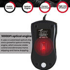 Little Kangaroo DS-917 1000DPI Ergonomic Optical Wired Mouse Laptop Mouse For Office Gaming, DS-917 USB