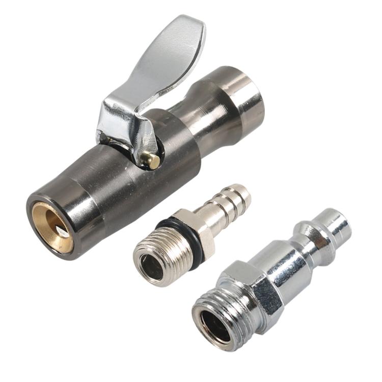 Car Air Pressure Gauge Self-Locking German-Style Air Pump Nozzle, Matte A10499-01, Black A10499-02, Matte + Male Inflator Connector A10506, Black + Male Inflator Connector A10507