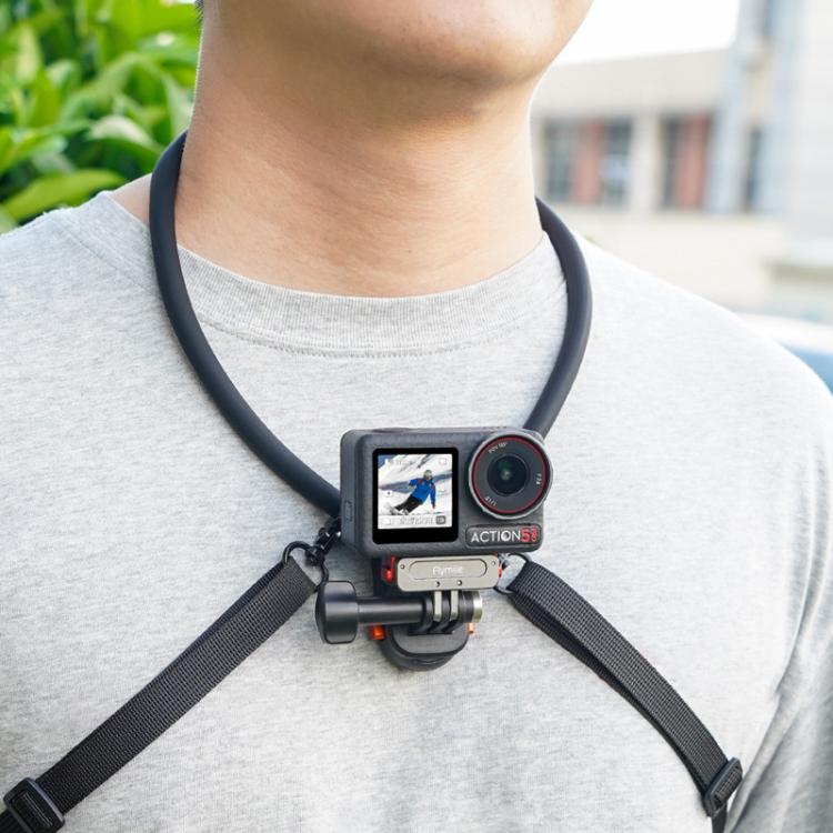 Flymile Magnetic Quick-Release Neck Mount for Action Cameras POV Chest Harness for Hands-Free Recording, FLY039
