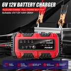 FOXSUR Smart 6V/12V 1.5A Battery Charger 4AH-30AH Lead Acid Battery Maintainer For Motorcycle/Car/ATV, EU Plug, US Plug, UK Plug