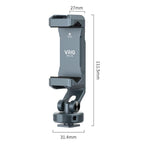 Aluminum Alloy Dual-Head Cold Shoe Phone Mount With Dual 1/4 inch Screw Holes For Horizontal/Vertical Tilting Shooting, PH-18