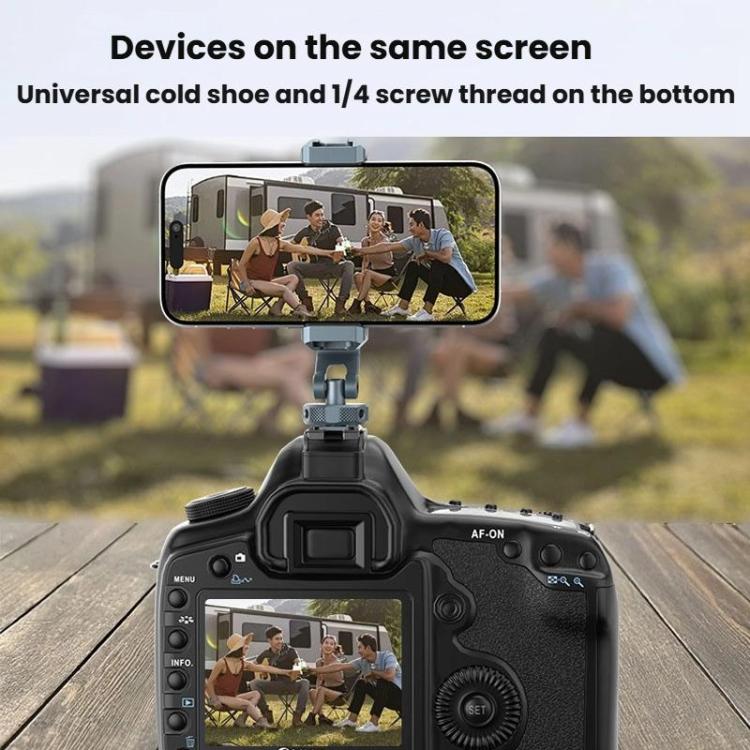 Aluminum Alloy Dual-Head Cold Shoe Phone Mount With Dual 1/4 inch Screw Holes For Horizontal/Vertical Tilting Shooting, PH-18