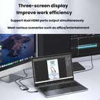 USB3.0+Type-C To Dual HDMI Extender 4K 60HZ Dual Screen Heterodyne HD Video Converter, HD16