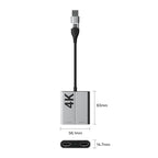 USB3.0+Type-C To Dual HDMI Extender 4K 60HZ Dual Screen Heterodyne HD Video Converter, HD16