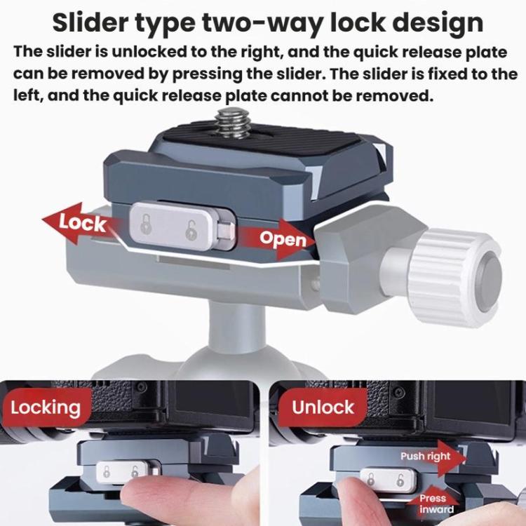 Aluminum Alloy Quick Release Adapter Universal Gimbal Clamp Accessories For Phones DSLRs, COBONE CQ-2