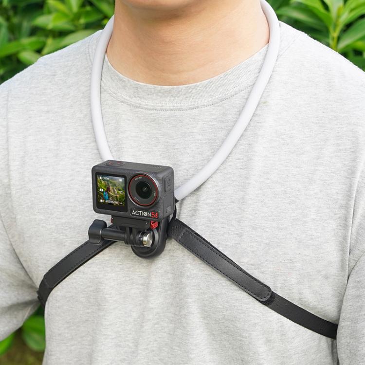 Flymile FLY038 Magnetic Quick-Release Neck Mount for Action Cameras Anti-Shock Stabilized Chest Harness with Air Cushion, FLY038