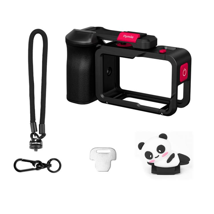 For DJI Action 5 Pro/4/3 Flymile Street Shooting Handle Grip Expansion Cage Kit, Street Grip Cage Kit