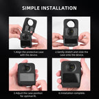 For DJI Osmo 360 Silicone Case Anti-Scratch Shock-Absorbing Dustproof Cover, Black, With Lens Cap