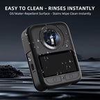 For DJI Osmo 360 Silicone Case Anti-Scratch Shock-Absorbing Dustproof Cover, Black, With Lens Cap