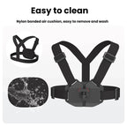 Universal Magnetic Quick-Release Chest Mount Harness For Action Cameras POV Hands-Free Recording, Chest Mount
