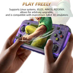 R36H 3.5 inch IPS Screen Open Source Handheld Game Console Portable Retro Pocket Console, 64G Transparent Purple, 64G Transparent Black, 64G White, 128G Transparent Purple, 128G Transparent Black, 128G White
