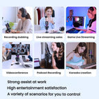 BOYA K9 Built-In Sound Card Quadruple Noise Reduction Desktop Microphone PC Recording Game Live Noise Reduction Microphone, K9