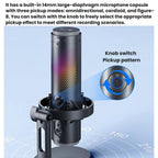 BOYA K9 Built-In Sound Card Quadruple Noise Reduction Desktop Microphone PC Recording Game Live Noise Reduction Microphone, K9