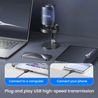Condenser Microphone Computer Phone Recording Video Live Receiving Noise Reduction USB Mic, K3