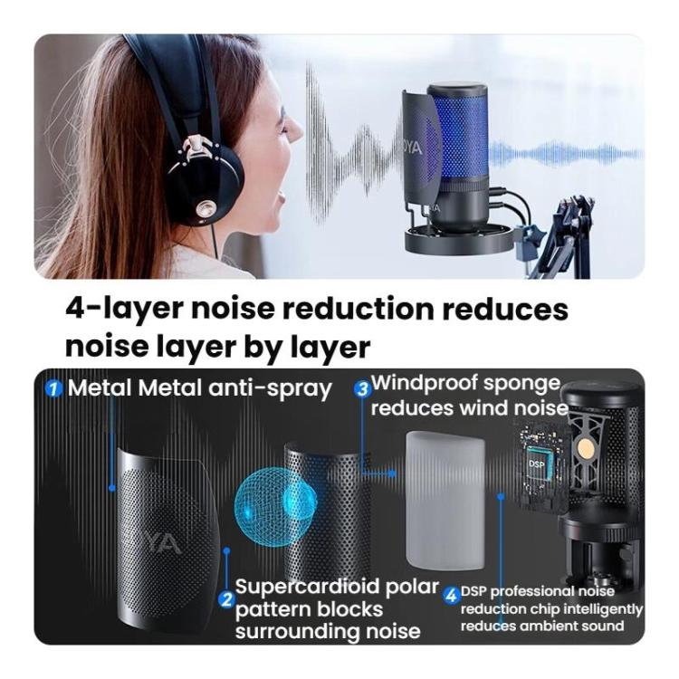 Condenser Microphone Computer Phone Recording Video Live Receiving Noise Reduction USB Mic, K3