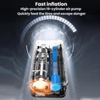 Portable Smart Lighting Wireless Digital Display Car Air Pump