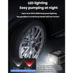 Portable Smart Lighting Wireless Digital Display Car Air Pump
