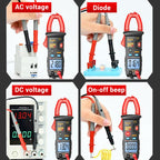ANENG ST183 600A Digital Clamp Meter With NCV, 4000 Counts, Tests Continuity/Resistance/Capacitance/Diode, Audible & Visual Alarm