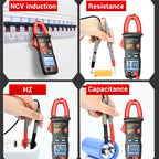 ANENG ST183 600A Digital Clamp Meter With NCV, 4000 Counts, Tests Continuity/Resistance/Capacitance/Diode, Audible & Visual Alarm