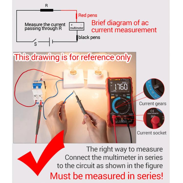 Digital Multimeter with NCV Detection Voltage Tester for AC/DC Current/Voltage, hFE Triode, and Capacitor Test Tool, ANENG SZ818, ANENG SZ818 Pro  Rechargeable