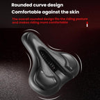Thickened Universal Bicycle Saddle With Silicone Shock Absorber, Black, Black+USB Rechargeable Taillight