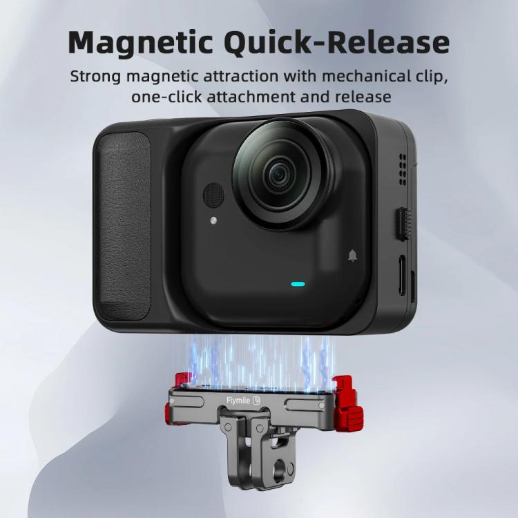 For Insta360 Go Ultra Flymile Magnetic Quick-Release Adapter Aluminum Alloy Mount Extension Accessory, Go Ultra