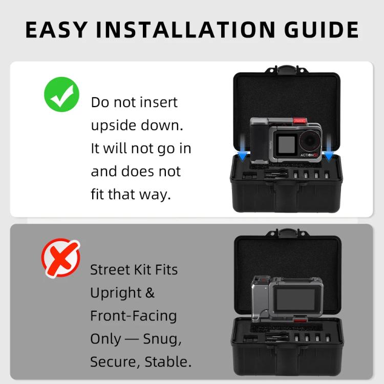 Flymile Carrying Case for DJI Action 5 Pro/4/3 Street Photography Kit Storage Organizer, Safety Box