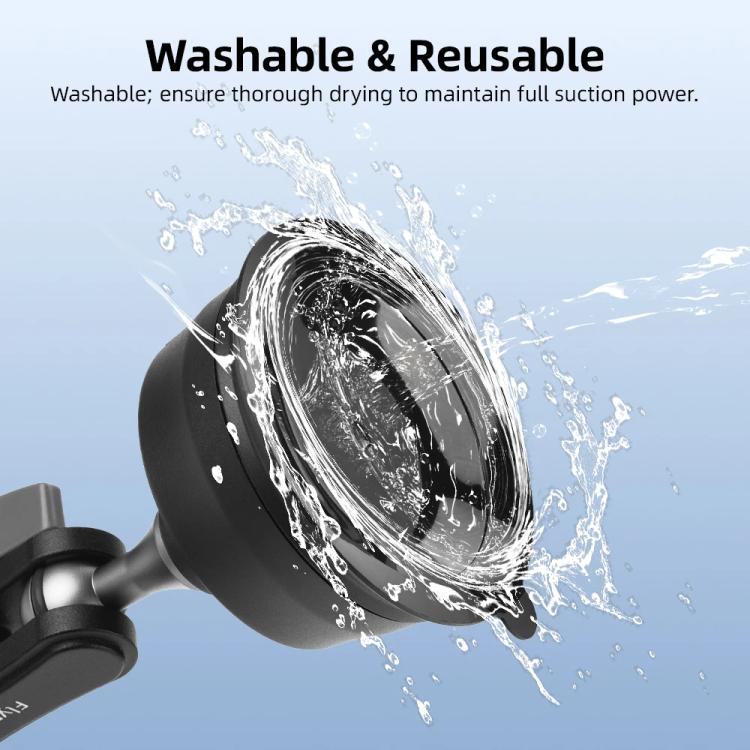 Flymile Universal Car Suction Cup Mount for Action Cameras 360-degree Rotatable, Washable and Reusable Dashboard Windshield Holder, Only  Mount, With Extension Rod