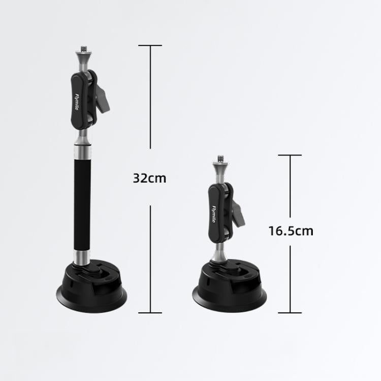 Flymile Universal Car Suction Cup Mount for Action Cameras 360-degree Rotatable, Washable and Reusable Dashboard Windshield Holder, Only  Mount, With Extension Rod