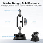Flymile Universal Car Suction Cup Mount for Action Cameras 360-degree Rotatable, Washable and Reusable Dashboard Windshield Holder, Only  Mount, With Extension Rod