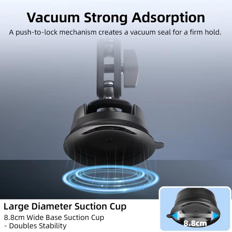 Flymile Universal Car Suction Cup Mount for Action Cameras 360-degree Rotatable, Washable and Reusable Dashboard Windshield Holder, Only  Mount, With Extension Rod