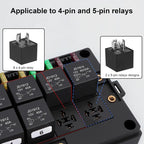 5pcs /Set Relay Socket Module for 4-Pin and 5-Pin Relays, Compatible with FB-15T 15-Slot Relay Box
