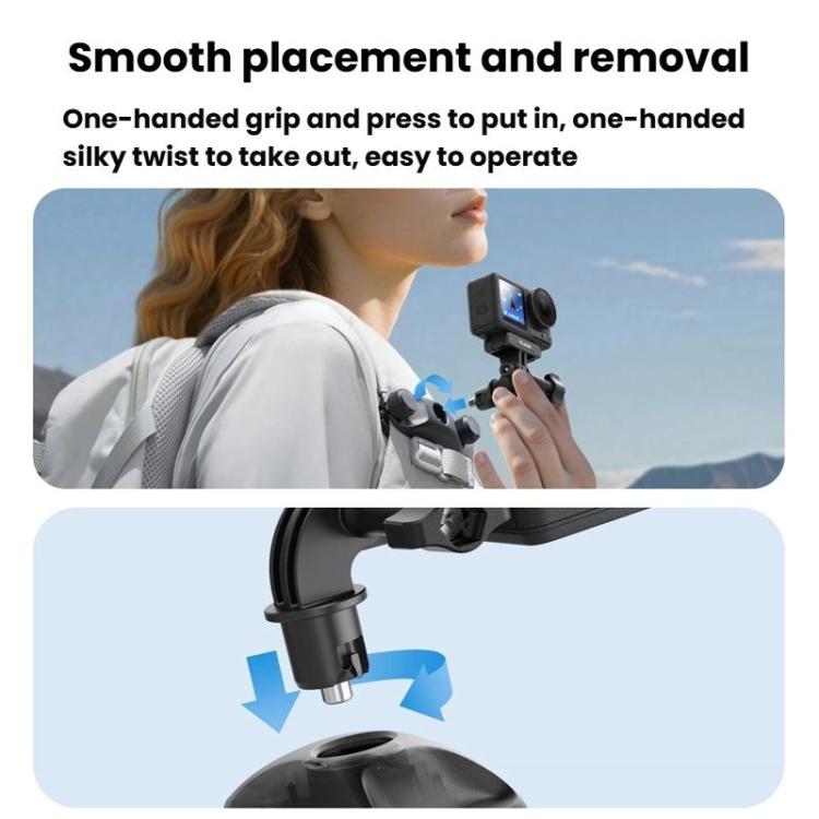 TELESIN S3-JFM-03-TDJ Backpack Quick-Release Mount Universal Backpack Clip For Action Cameras, S3-JFM-03-TDJ
